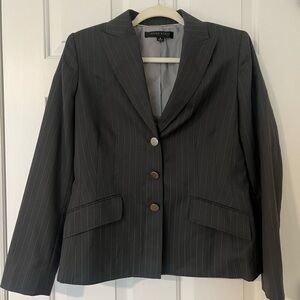 Anne Klein Dark Gray Pinstripe Blazer